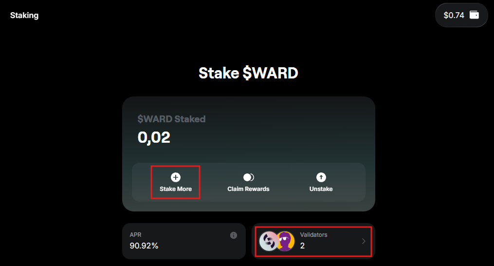 Stake more $WARD in Warden