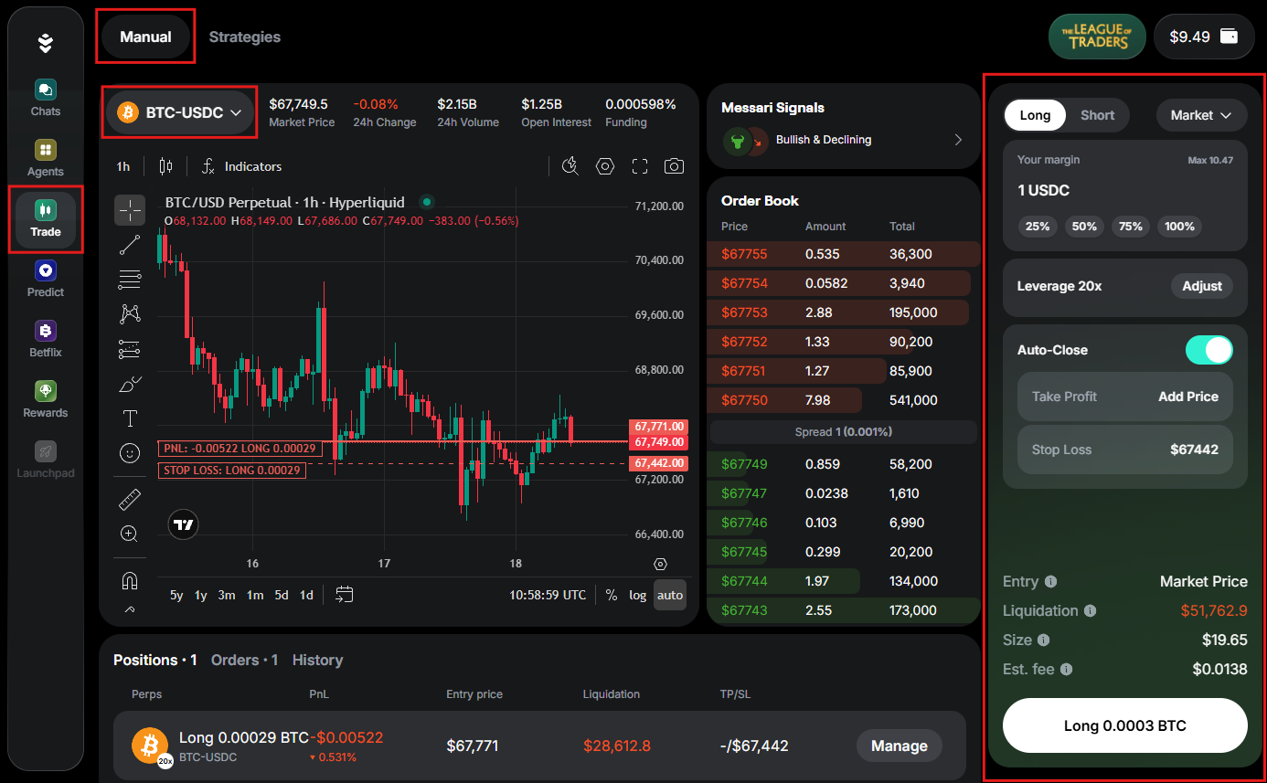 Create an order in Warden